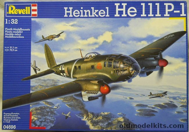 Revell 1/32 Heinkel He-111 P with 2 Mask Sets, 04696 plastic model kit